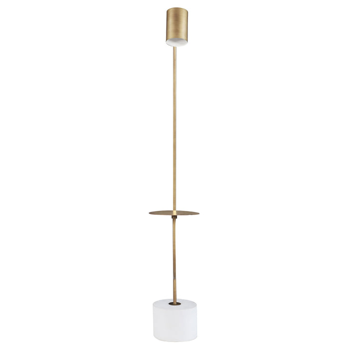Corletta - Floor Lamp With Round Tray - Antique Brass