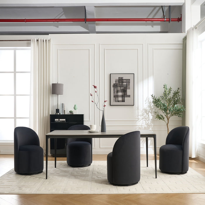 360 Degree Swivel Armless Dining Barrel Chair