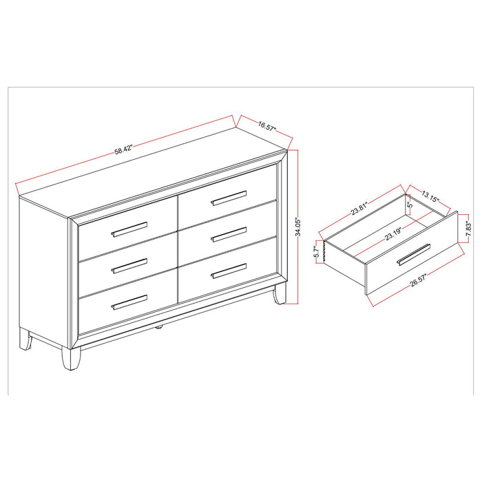 Harry - 5 Piece Bedroom Set With LED