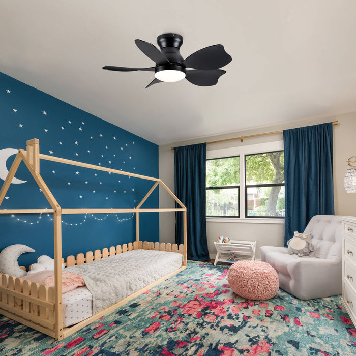 Low Profile Flush Mount Ceiling Fan With Light