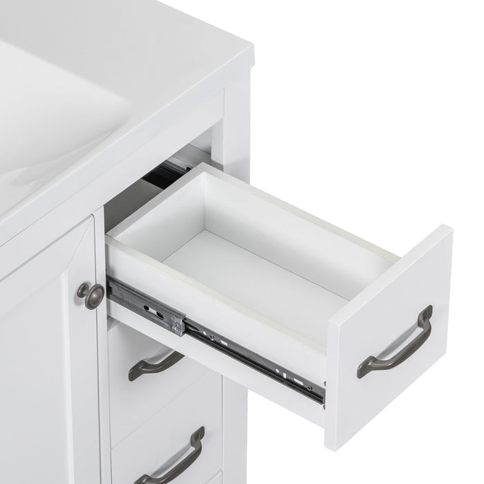 Modern Bathroom Vanity Base Only, 6 Drawer Storage With Adjustable Shelf