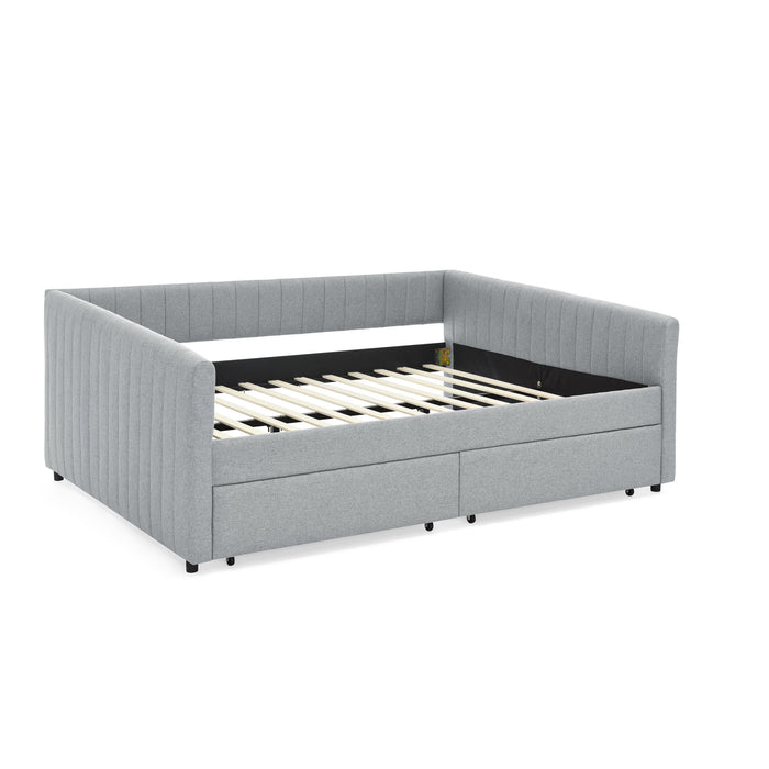 Upholstered Queen Daybed With 2 Drawers