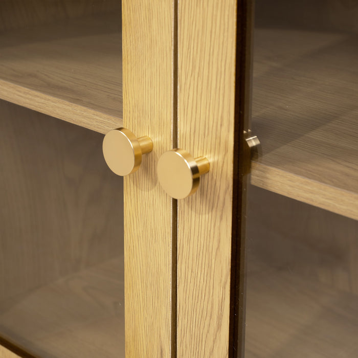 Sideboard Cabinet With 4 Drawers And 4 Arched Glass Doors