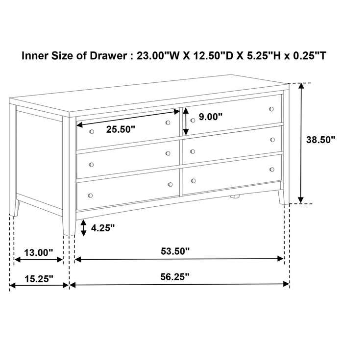 Clement - 6 Drawer Dresser Cabinet - Espresso