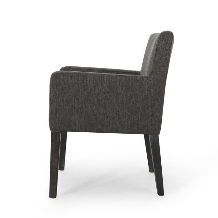 Contemporary Armchair With Track Arms - Charcoal
