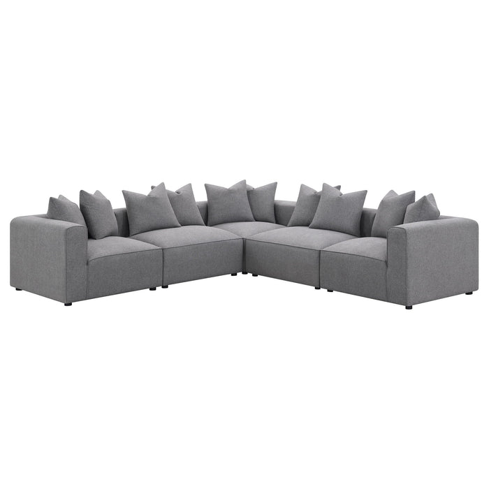 Amherst - Armless Chair With Accent Pillow - Gray