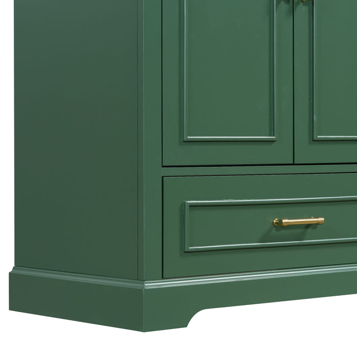 Bathroom Vanity With Sink, 1 Divided Drawer And 2 Soft Close Doors With Double Shelf