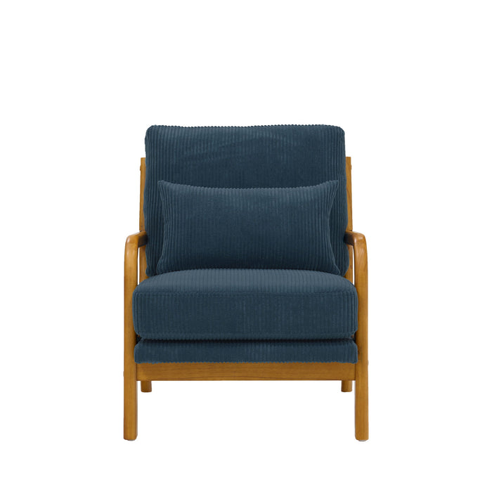 Upholstered Armchair With Back Support Pillow