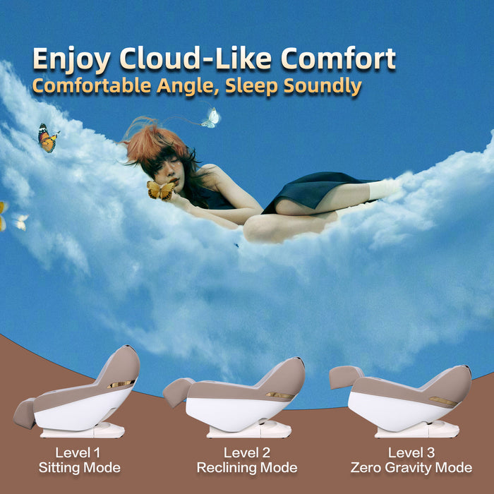 Knead Tap Shiatsu Massage Chair, Zero Gravity Full Body With Auto Modes And Airbag Massage