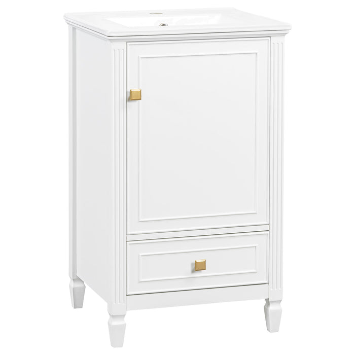Freestanding Bathroom Vanity With Sink, Soft Closing Door, Drawer Storage - White