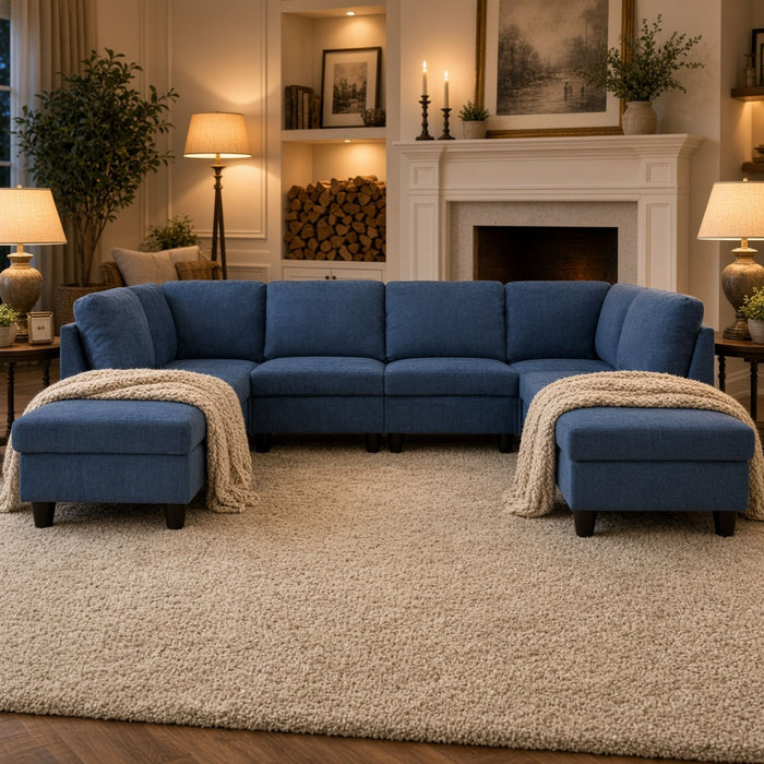 8 Piece Modular U - Shape Sectional Sofa