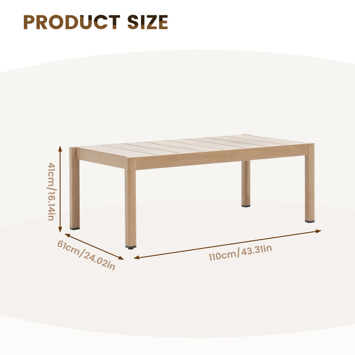 Outdoor Coffee Table - Beige Brown