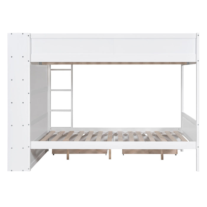Bunk Bed With 2 Drawers And Multi Layer Cabinet