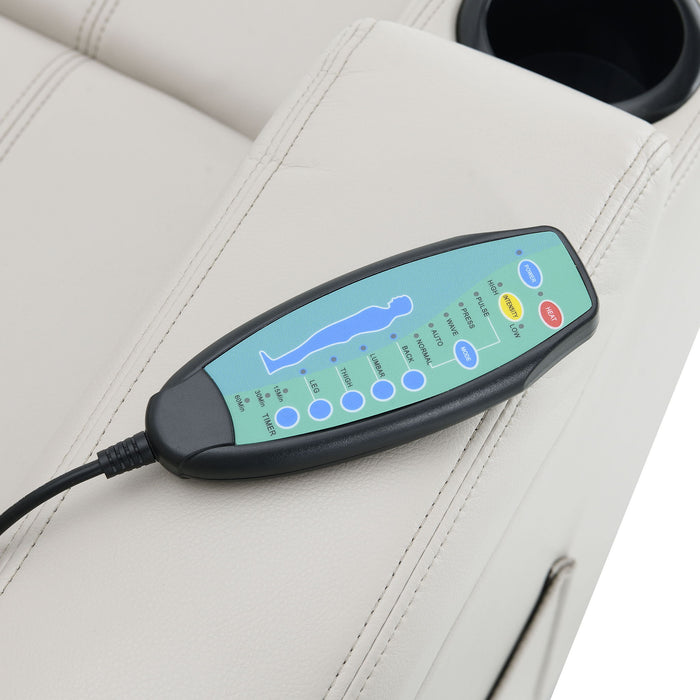 Selwyn - Upholstered Power Massage Recliner With Heat And Massage Functions - Champagne