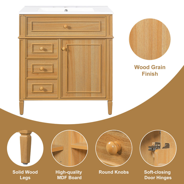 Bathroom Vanity With Flip Out Drawer, 2 Soft-Close Drawers