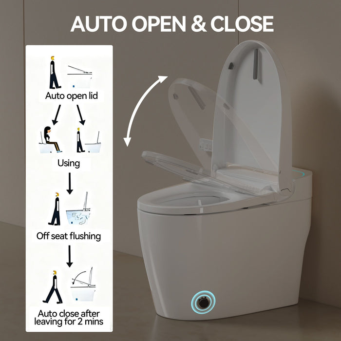 Smart Bidet Toilet With Auto Open / Close Seat