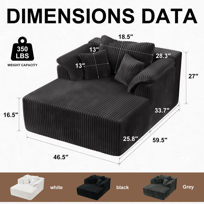 Chaise Lounge Chair, Deep Seat Sleeper Couch For Living Room