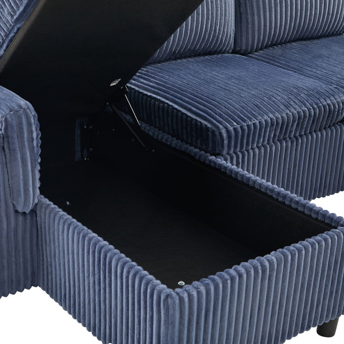 Convertible U-Shaped Sectional Sofa Bed With USB Ports And Storage