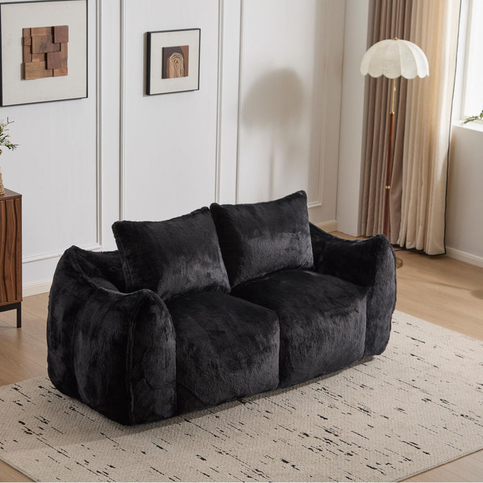 Giant Bean Bag Couch, Ultra Soft Fluffy Loveseat For Living Room
