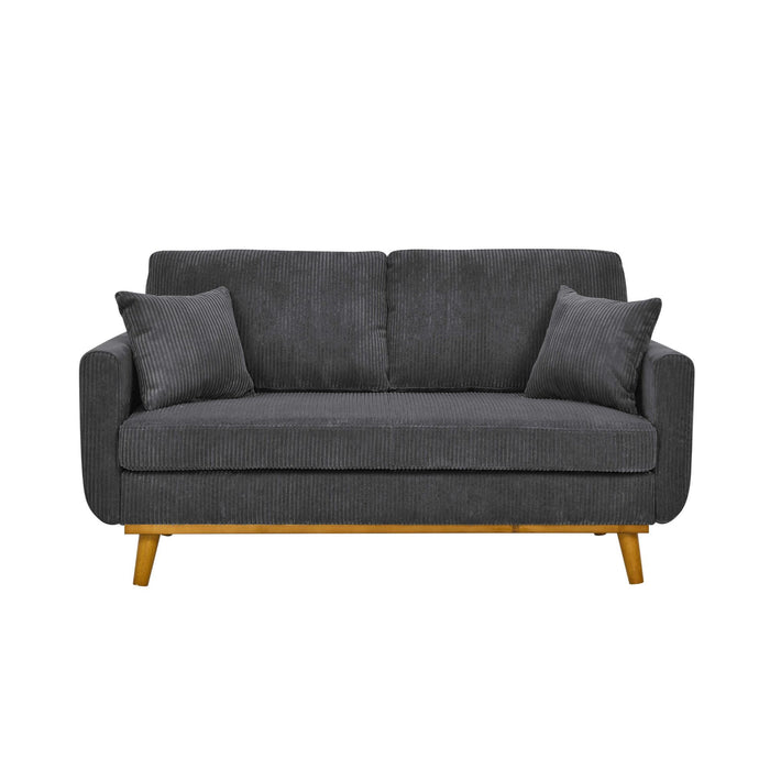 Upholstered Loveseat With Arms And Pillows