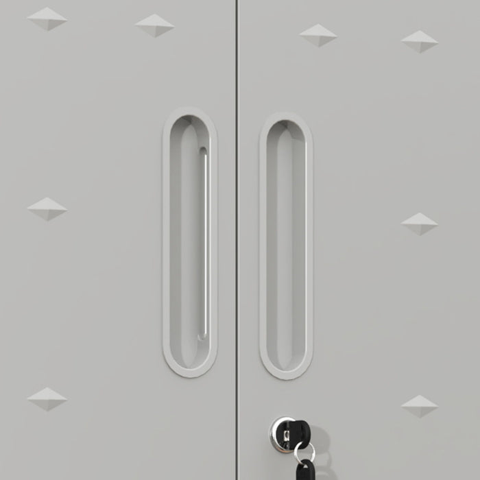 Metal Wall Mounted Tool Storage Cabinet With 2 Locking Doors, Adjustable Shelf, And Drawer