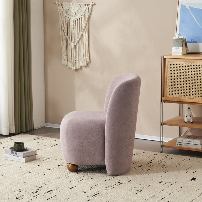 Modern Low Back Accent Upholstered Armless Living Room Chairs, Round Feet