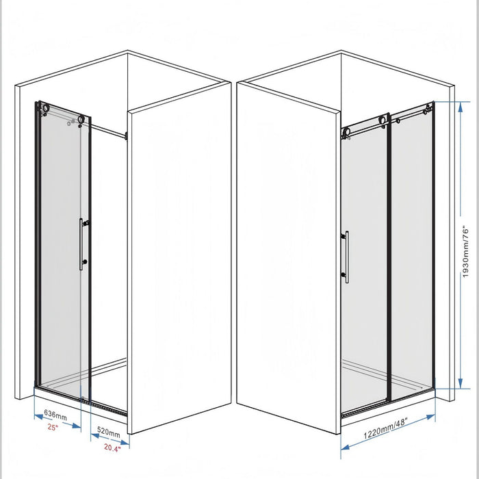 Frameless Shower Door With Handle