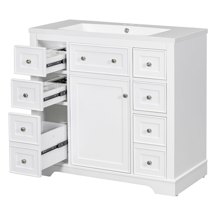 Modern Bathroom Vanity With Sink Combo, 6 Drawers And 1 Cabinet