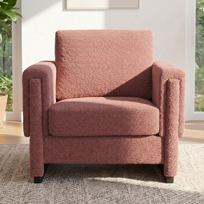 Upholstered Accent Armchair With Square Arm