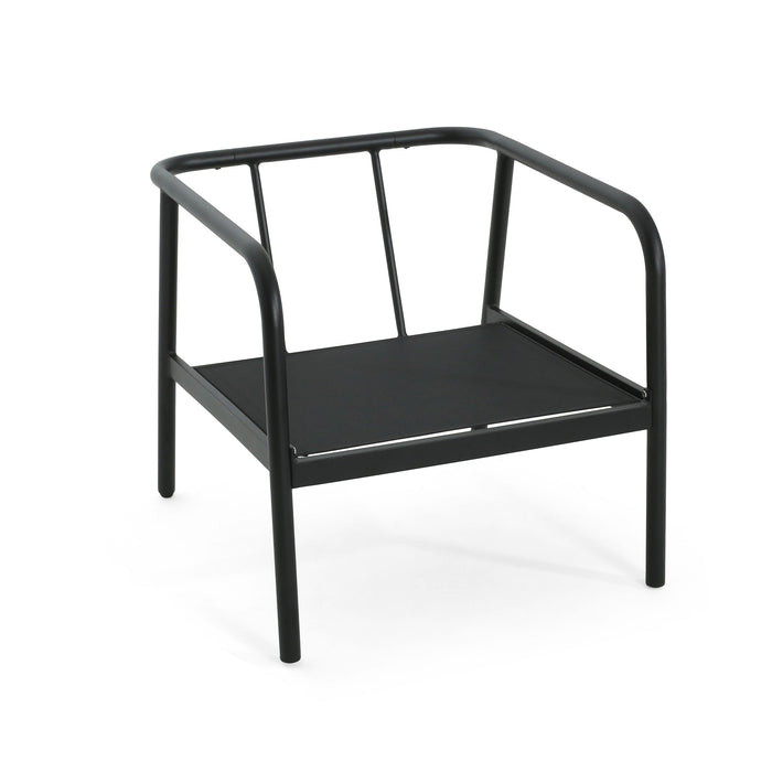 Leora - Modern Minimalist Round Tube Sofa Chair With Cushions - Beige / Black