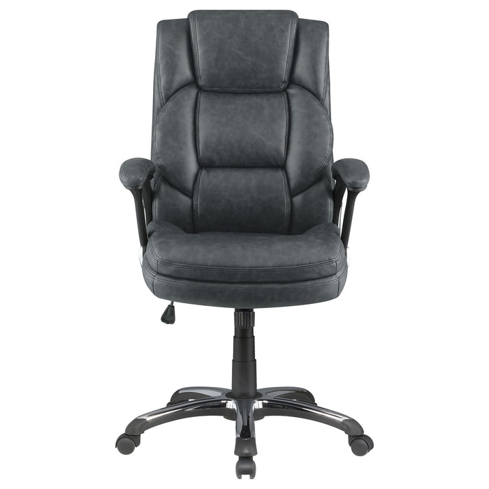 Stanton - Upholstered Adjustable Chair With Padded Arms And Adjustable Height - Gray