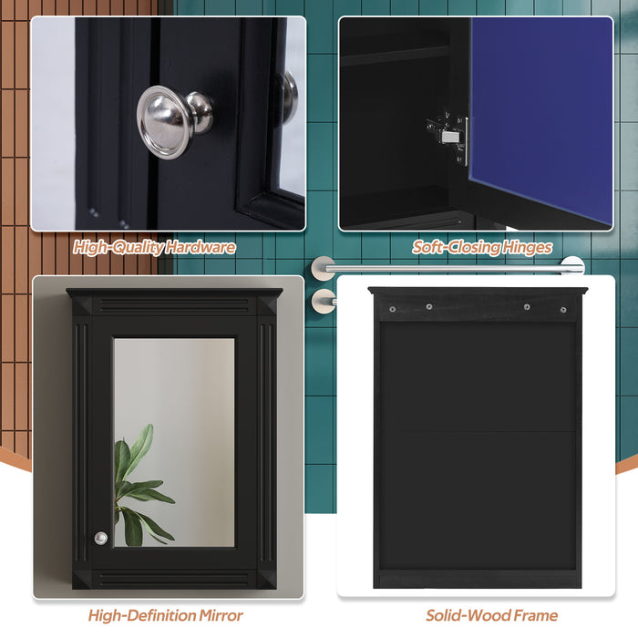 Wall Mounted Bathroom Storage Medicine Cabinet For Over Toilet With Mirror