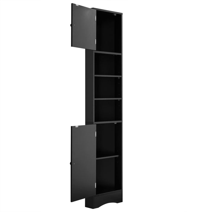 Multi Functional Corner Cabinet With Adjustable Shelves And 2 Doors