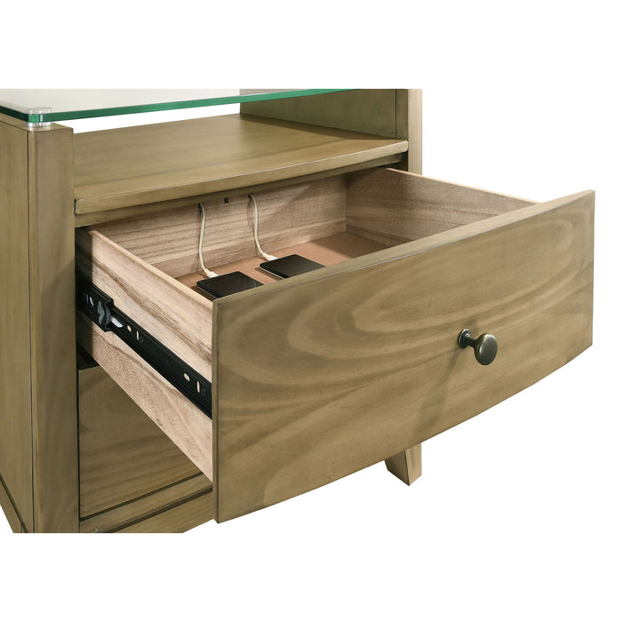 Menlo - 2 Drawer Nightstand - Pine Wood