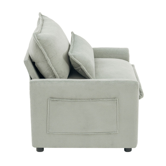 Modern Single Seat Accent Chair With Side Storage Pockets