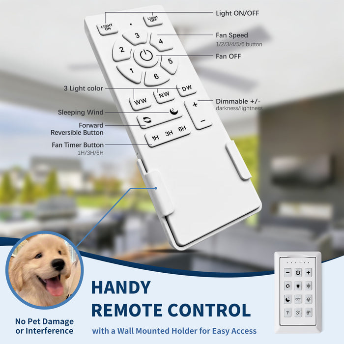 Low Profile Flush Mount Intergrated LED Ceiling Fan With Light And Reversible Quiet Motor