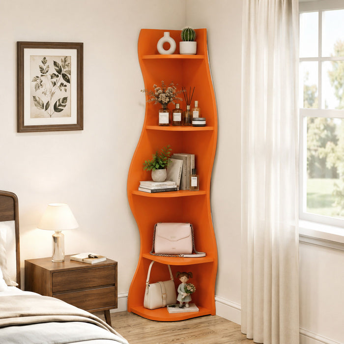 5 Tier S - Shaped Corner Shelf For Living Room