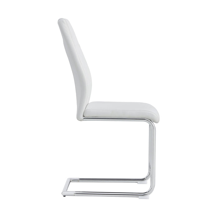 Modern Dining Chairs With Padded Seat, Metal Legs