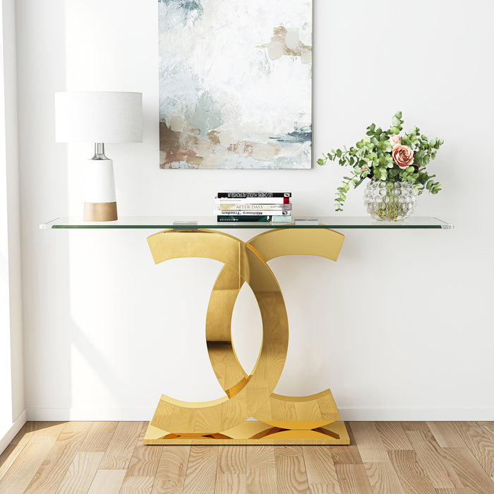 Dual C - Shaped Console Table