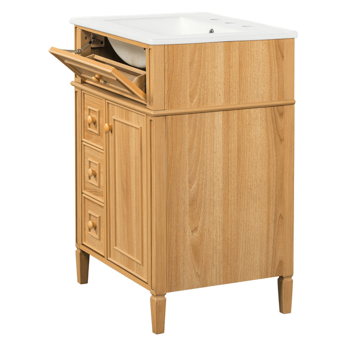 Bathroom Vanity With Sink, Cabinet With Flip Out Drawer, 2 Soft Close Drawers, 1 Soft Close Door - Wood