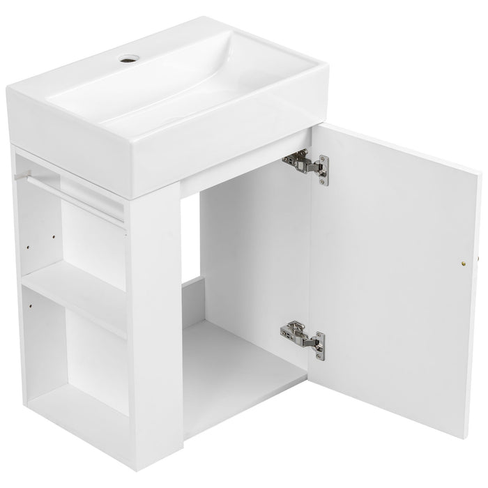 Modern Bathroom Vanity With Sink, Diamond Pattern Doors