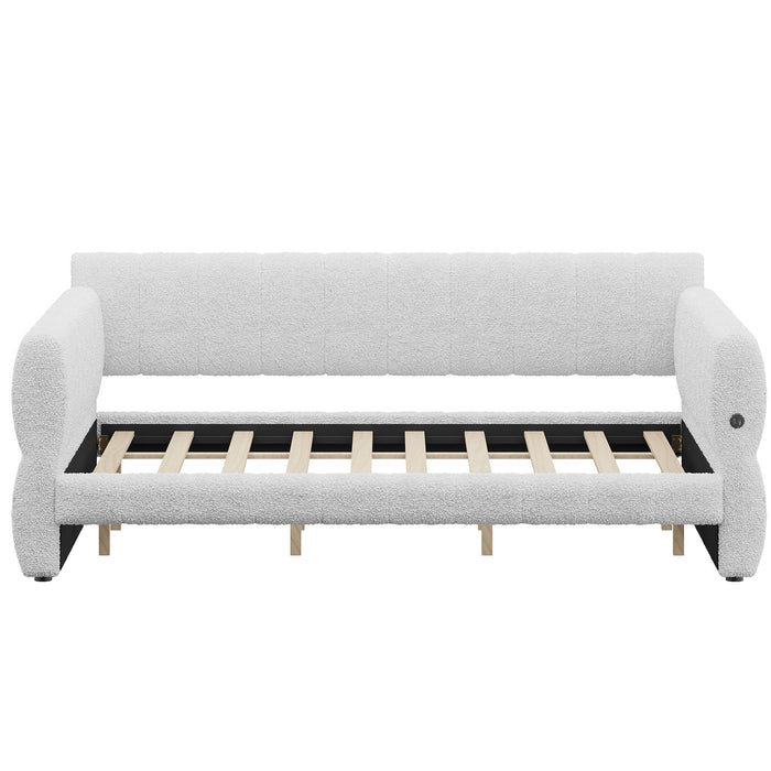 Upholstered Platform Bed With USB Charging