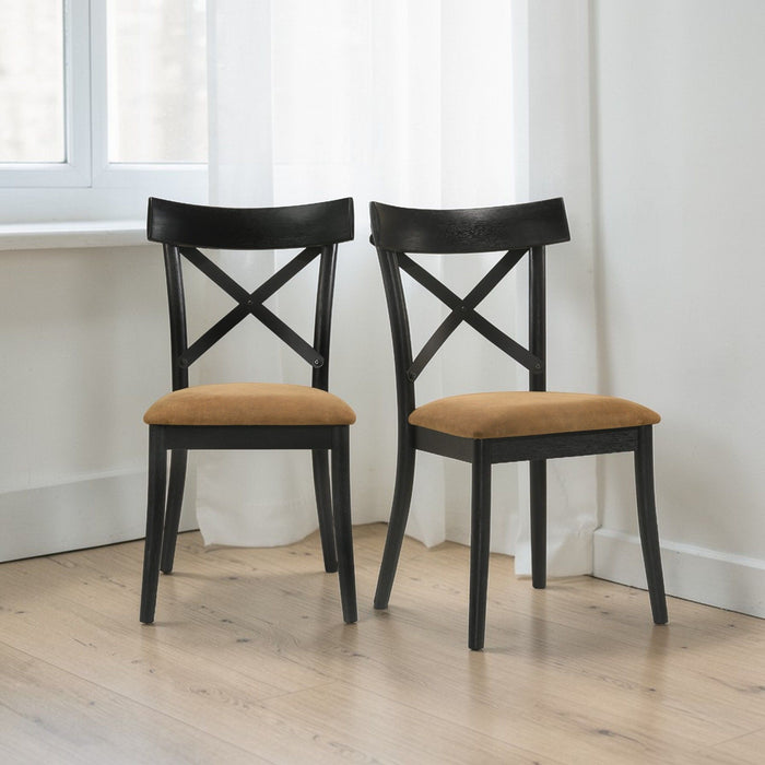 Hillary - Side Chair (Set of 2) - Black / Brown