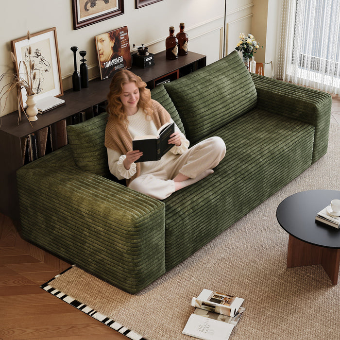 3 Setaser Sofa, Deep Seat Couches For Living Room - Green
