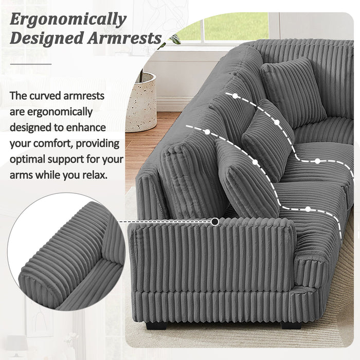 U - Sectional Sofa With Chaise Lounge, Oversized Living Room Couch