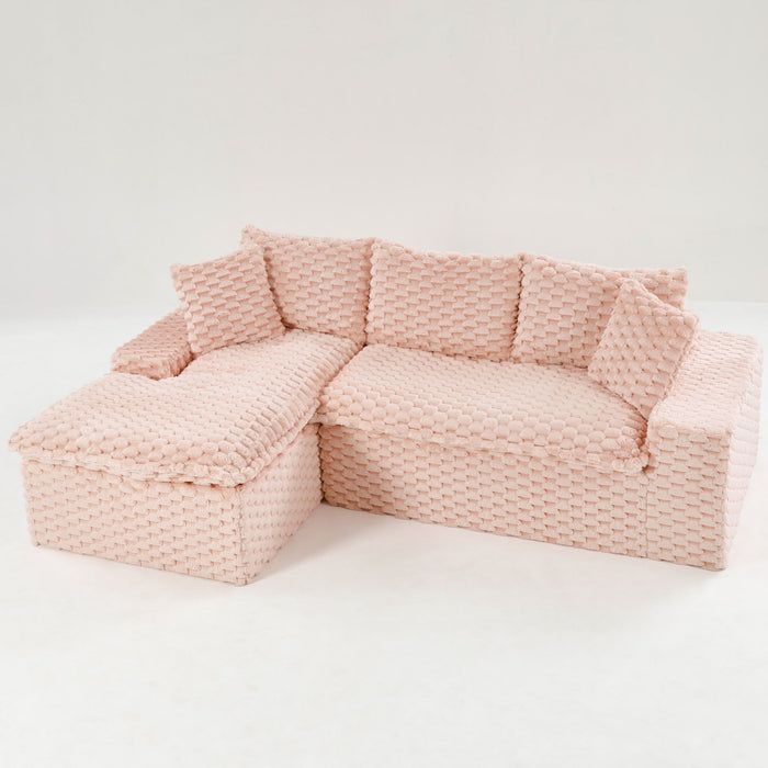 Modular Sofa, Convertible Twin Seat With Chaise Lounge