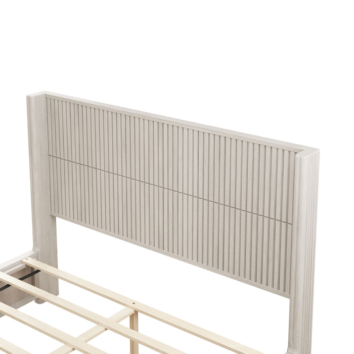 Platform Bed Frame With Headboard, Floor Standing Design