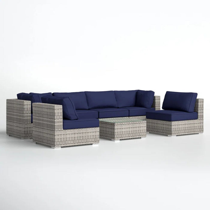 Seating Set With Cushions Handcrafted Wicker Design