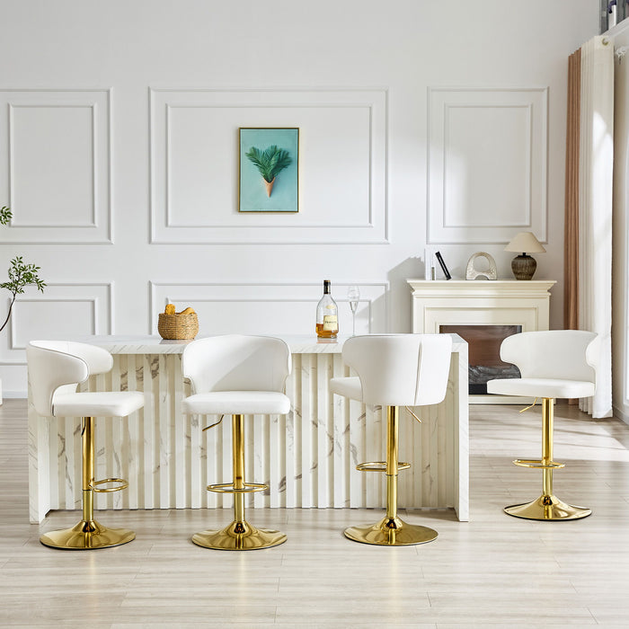 Adjustable Swivel Bar Chair With High Back Support