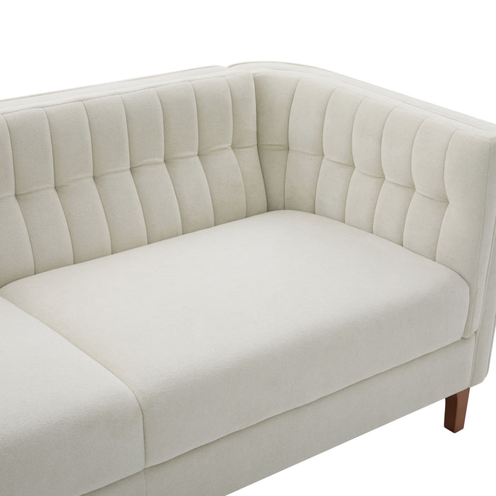 Modern 3 Seater Sofa, Upholstered Couch With Curved Armrests